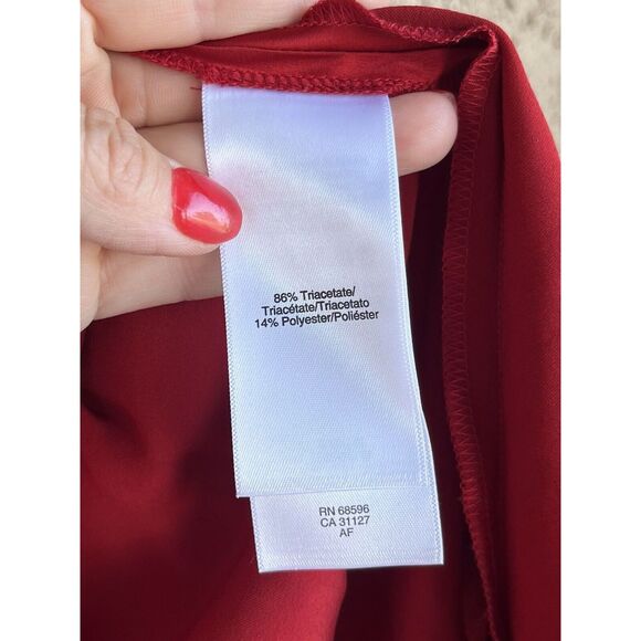 DKNY  Long Sleeve Collared Mini Dress - Size 4 - Scarlett Red - Picture 8 of 9